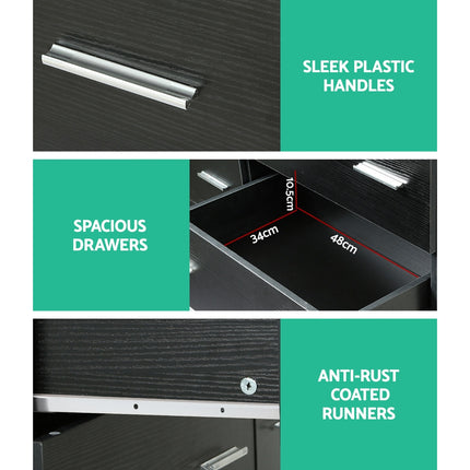 Artiss 6 Chest of Drawers - VEDA Black.
