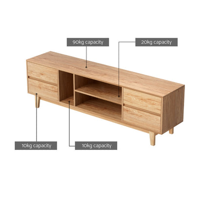 Artiss Entertainment Unit Stand TV Cabinet Storage Drawer Shelf 180cm Wooden.