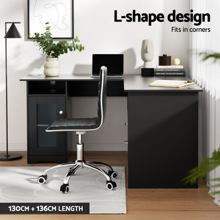 Artiss Computer Desk Home Office Study Desks L-shaped Corner Table with Storage.