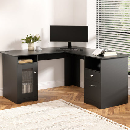 Artiss Computer Desk Home Office Study Desks L-shaped Corner Table with Storage.