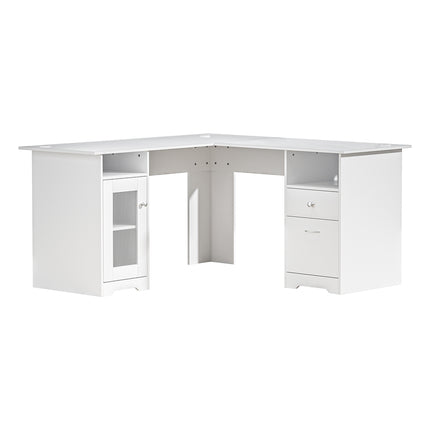 Artiss Computer Desk Shelf Cabinet L-Shape White 150CM.