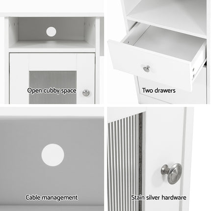 Artiss Computer Desk Shelf Cabinet L-Shape White 150CM.