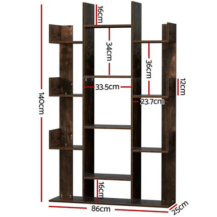 Artiss Tree-Shaped Bookshelf ROMI Walnut.