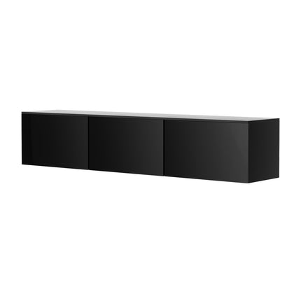 Artiss Floating Entertainment Unit TV Cabinet High Glossy Black 3 Cabinets 200CM.