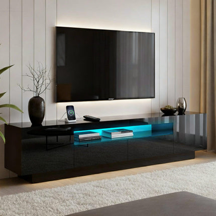 Artiss TV Unit Entertainment Unit Storage Drawer RGB LED 180cm Black.