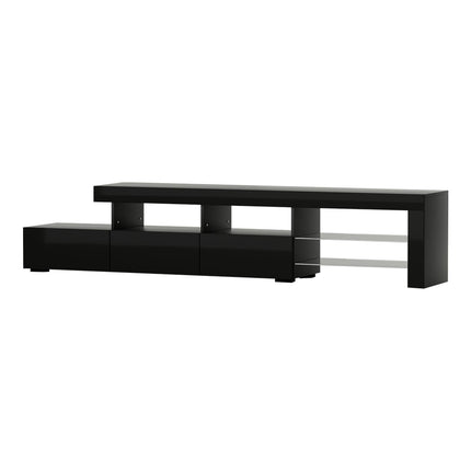 Artiss Entertainment Unit TV Cabinet LED 215cm Black Caya.