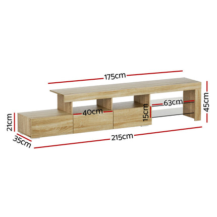 Artiss Entertainment Unit TV Cabinet LED 215cm Pine Caya.