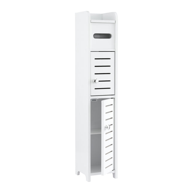 Artiss Bathroom Storage Cabinet 3-Tier Slim Toilet Paper Holder Organizer White.