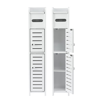 Artiss 2x Bathroom Storage Cabinet 3-Tier Toilet Paper Holder Organizer White.