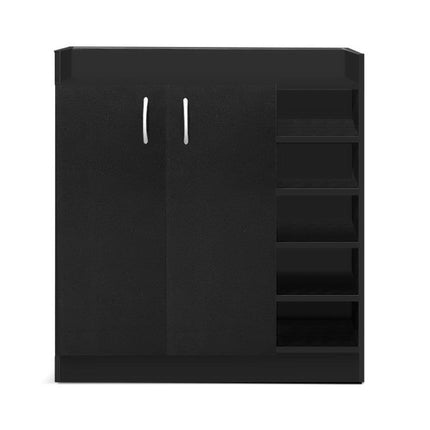 Artiss Shoe Rack Cabinet 21 Pairs Adjustable Shelves Black Clair.