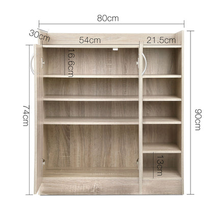 Artiss Shoe Rack Cabinet 21 Pairs Adjustable Shelves Pine Clair.