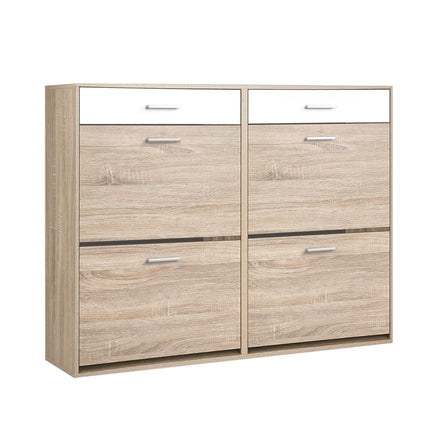 Artiss Shoe Rack Cabinet 36 Pairs Adjustable Shelves Pine Sara.