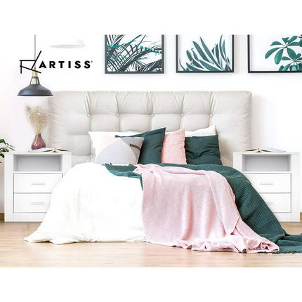 Artiss Bedside Table 2 Drawers with Shelf - TARA White.