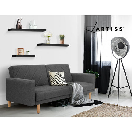 Artiss Floating Wall Shelf Set of 3 Black.