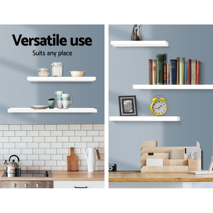Artiss Floating Wall Shelf Set of 3 White.