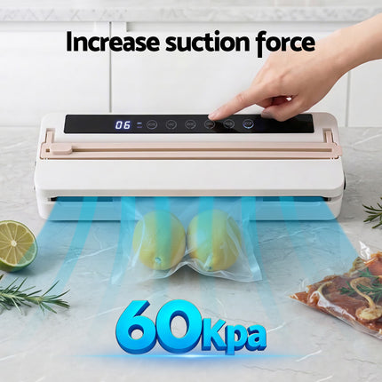 Devanti Food Vacuum Sealer Machine Fresh Storage Auto Seal Slide Cutter 6 Modes White.