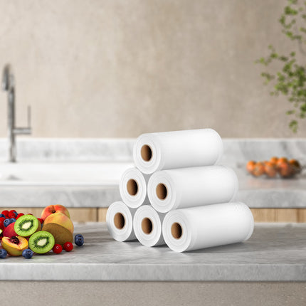 6 Rolls Food Vacuum Sealer Bags Storage Saver Heat Sealing Bag Pack 15CMX6M.