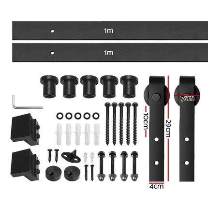 Cefito Sliding Barn Door Hardware Track Set 2m.