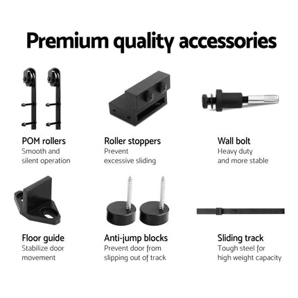 Cefito Sliding Barn Door Hardware Track Set 2m.