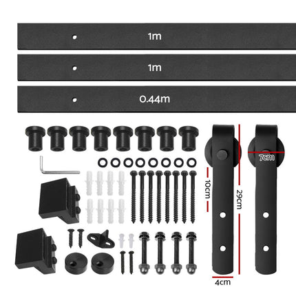 Cefito Sliding Barn Door Hardware Track Set 2.44m.