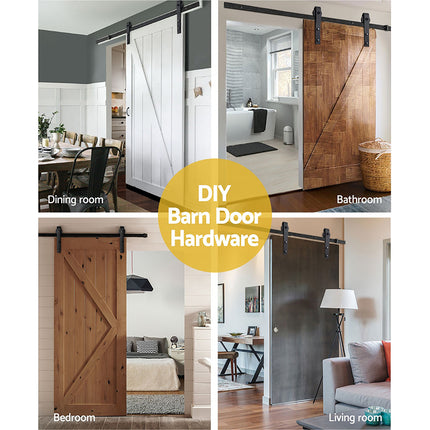 Cefito Sliding Barn Door Hardware Track Set 2.44m.