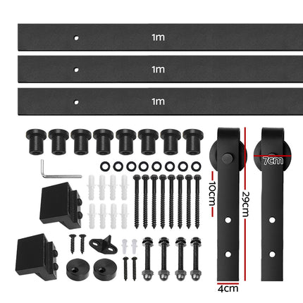 Cefito Sliding Barn Door Hardware Track Set 3m.