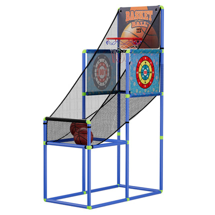 Basketball Arcade Game Electronic Scorer 3 Games Adjustable Kids Blue.