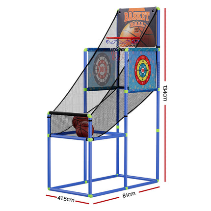 Basketball Arcade Game Electronic Scorer 3 Games Adjustable Kids Blue.