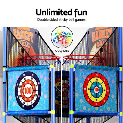 Basketball Arcade Game Electronic Scorer 3 Games Adjustable Kids Blue.