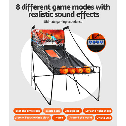 Basketball Arcade Game Electronic Scorer 8 Games Double Shoot Black.