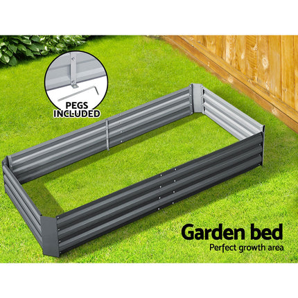 Green Fingers Garden Bed 210x90cm Planter Box Raised Container Galvanised Steel.