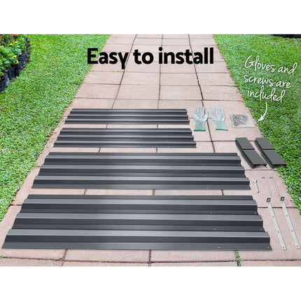 Green Fingers Garden Bed 210x90cm Planter Box Raised Container Galvanised Steel.