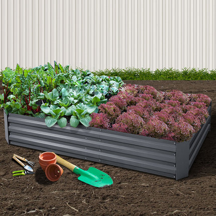 Green Fingers Garden Bed 210x90cm Planter Box Raised Container Galvanised Steel.