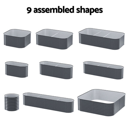 Green Fingers Garden Bed 9 In 1 Modular Planter Box 56CM height.