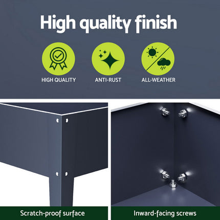 Green Fingers Raised Garden Bed x2 Elevated 100X40X80cm Planter Box Raised Container Herb.