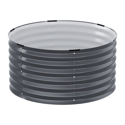 Green Fingers Garden Bed 90X45cm Round Latches Planter Box Raised Galvanised Herb.