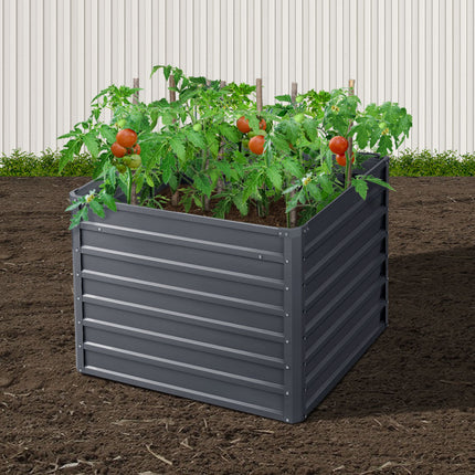 Green Fingers 2x Garden Bed 100x100x77cm Planter Box Raised Container Galvanised.