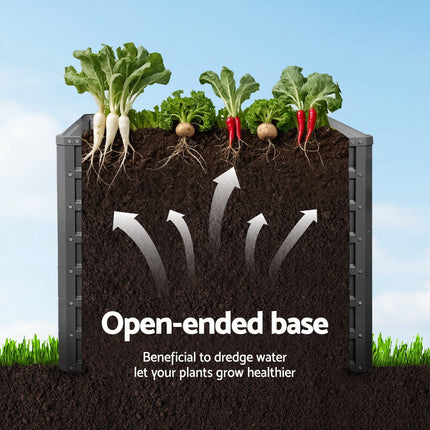 Green Fingers 2x Garden Bed 100x100x77cm Planter Box Raised Container Galvanised.