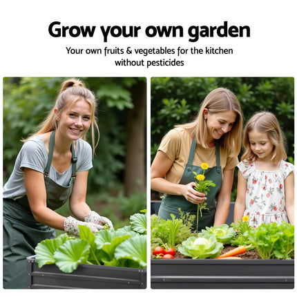 Green Fingers 2x Garden Bed 100x100x77cm Planter Box Raised Container Galvanised.