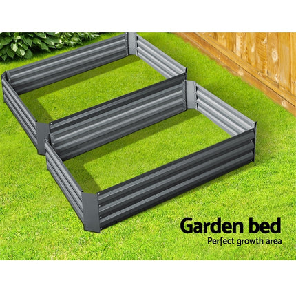 Green Fingers 2x Garden Bed 120x90cm Planter Box Raised Container Galvanised Herb.