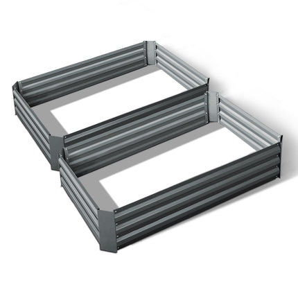Green Fingers 2x Garden Bed 120x90cm Planter Box Raised Container Galvanised Herb.