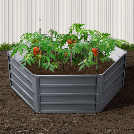 Green Fingers 2x Garden Bed 130x130x46cm Planter Box Raised Container Galvanised.