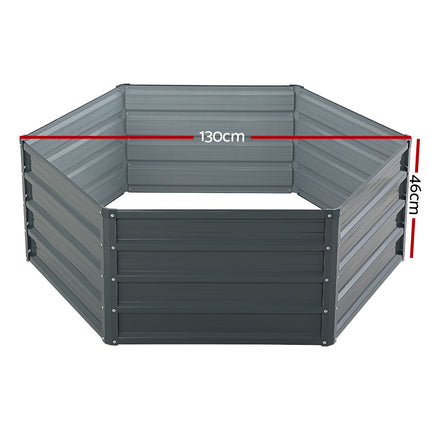 Green Fingers 2x Garden Bed 130x130x46cm Planter Box Raised Container Galvanised.