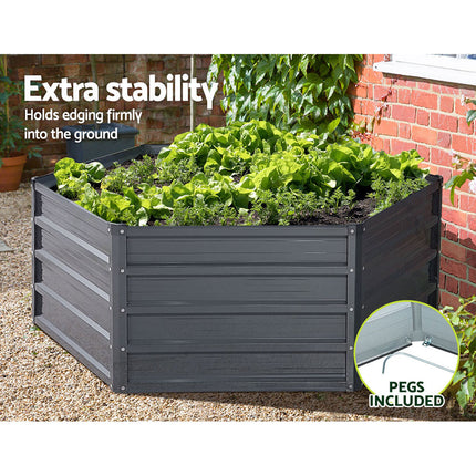 Green Fingers 2x Garden Bed 130x130x46cm Planter Box Raised Container Galvanised.