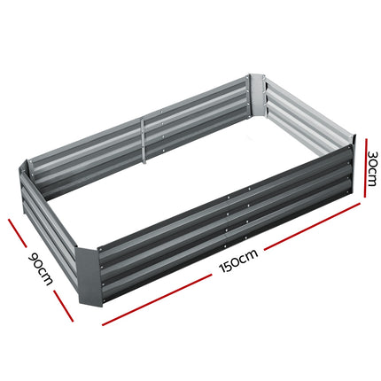 Green Fingers 2x Garden Bed 150x90cm Planter Box Raised Container Galvanised Herb.