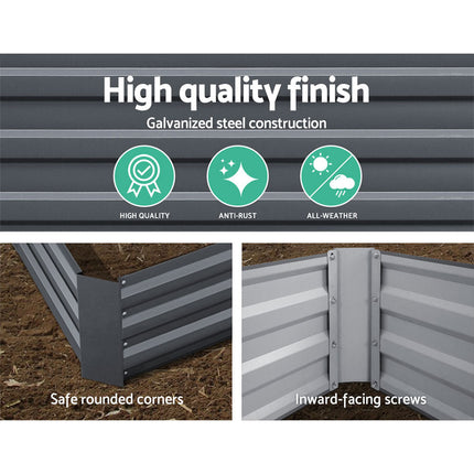 Green Fingers 2x Garden Bed 150x90cm Planter Box Raised Container Galvanised Herb.