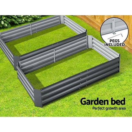 Green Fingers 2x Garden Bed 150x90cm Planter Box Raised Container Galvanised Herb.