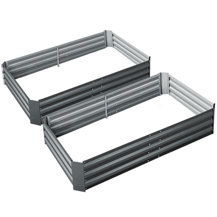 Green Fingers 2x Garden Bed 150x90cm Planter Box Raised Container Galvanised Herb.