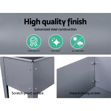 Green Fingers Garden Bed Elevated 100X80X30cm Planter Box Container Galvanised.