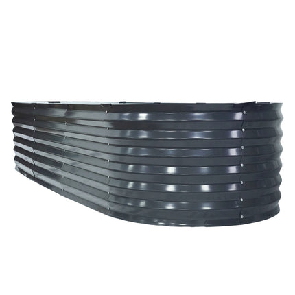 2x Raised Green Fingers Garden Bed 240X80X42cm Oval Planter Box Container Galvanised.